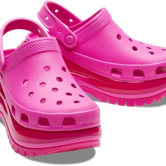 Crocs Unisex Adult Mega Crush Clogs Juice Hot Pink Mens 13 / Womens 15 - Picture 4 of 7